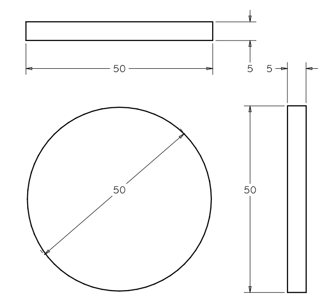 Fig. 4 - Desenho das chapas na forma de discos da regio de detectabilidade da chapa