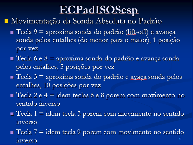 Movimentação da Sonda no Padrão