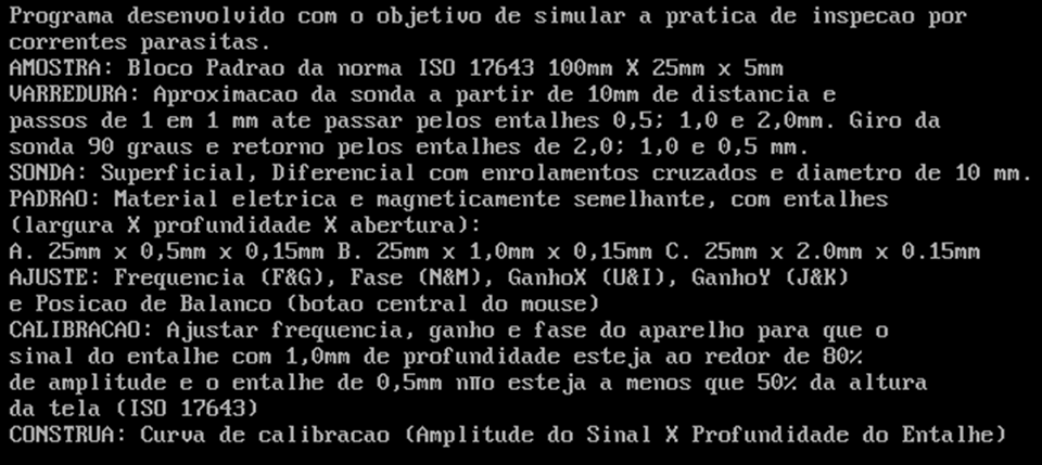 Instruções do Programa